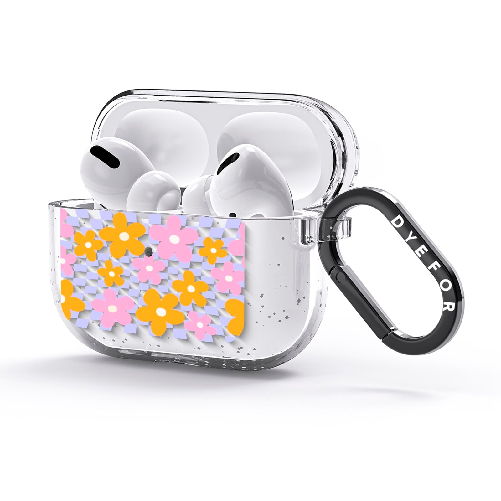 Retro Check Floral AirPods Glitter Case 3rd Gen Side Image