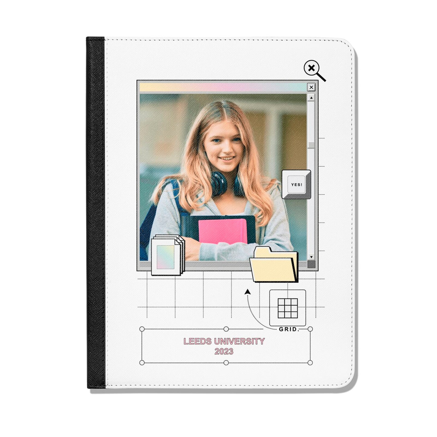 Retro Computer Photo Apple iPad Leather Folio Case