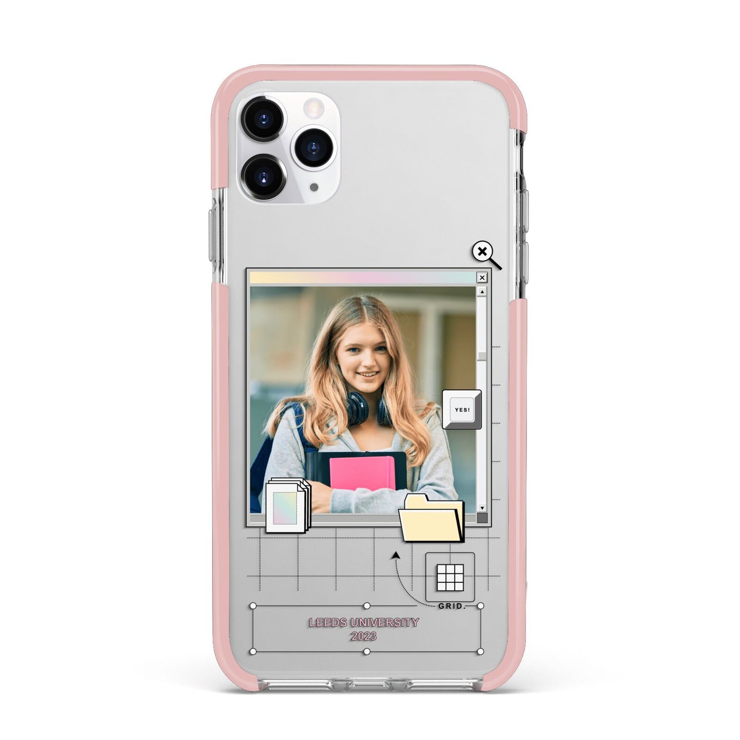 Retro Computer Photo iPhone 11 Pro Max Impact Pink Edge Case