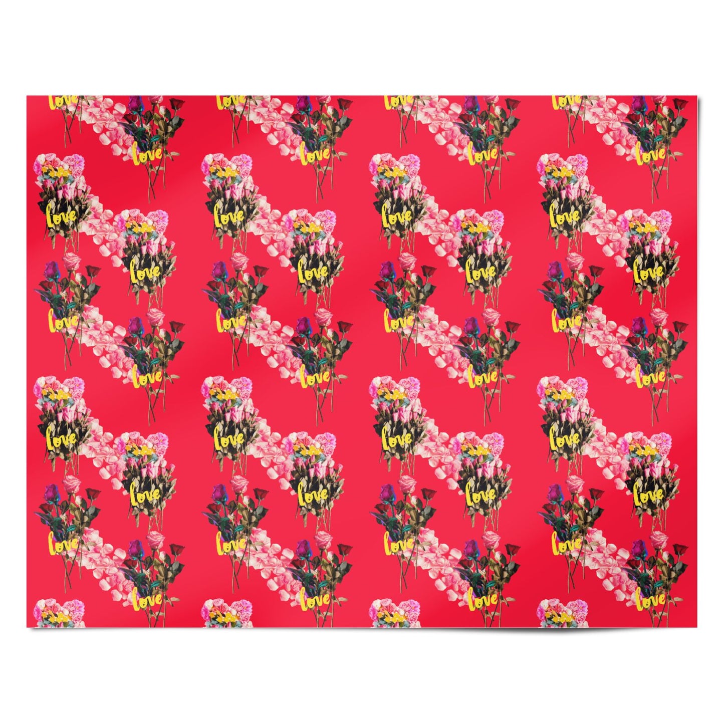 Retro Floral Valentine Personalised Wrapping Paper Alternative
