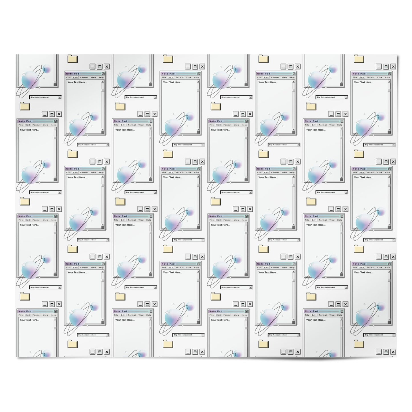 Retro Note Pad Personalised Wrapping Paper Alternative