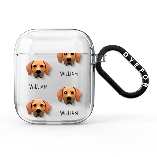 Rhodesian Ridgeback Icon with Name AirPods Clear Case