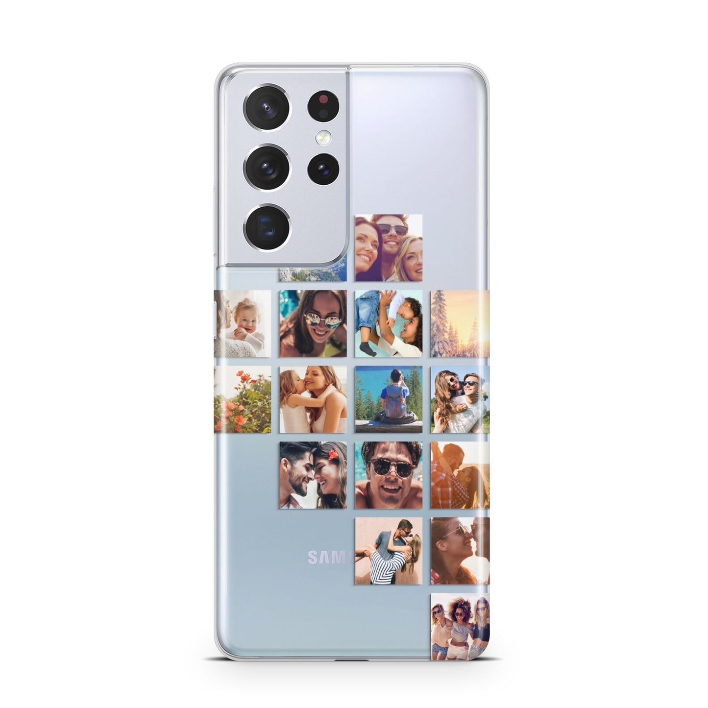 Right Diagonal Photo Montage Upload Samsung S21 Ultra Case