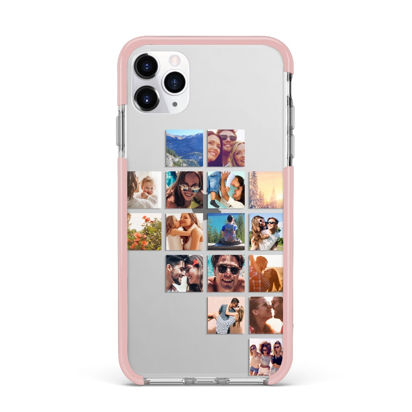 Right Diagonal Photo Montage Upload iPhone 11 Pro Max Impact Pink Edge Case