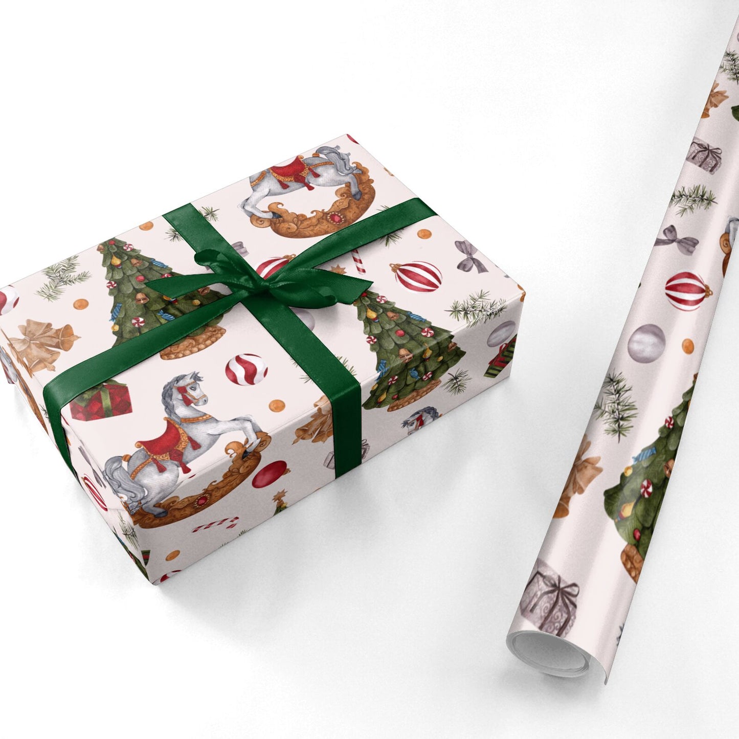 Rocking Horse Christmas Personalised Wrapping Paper