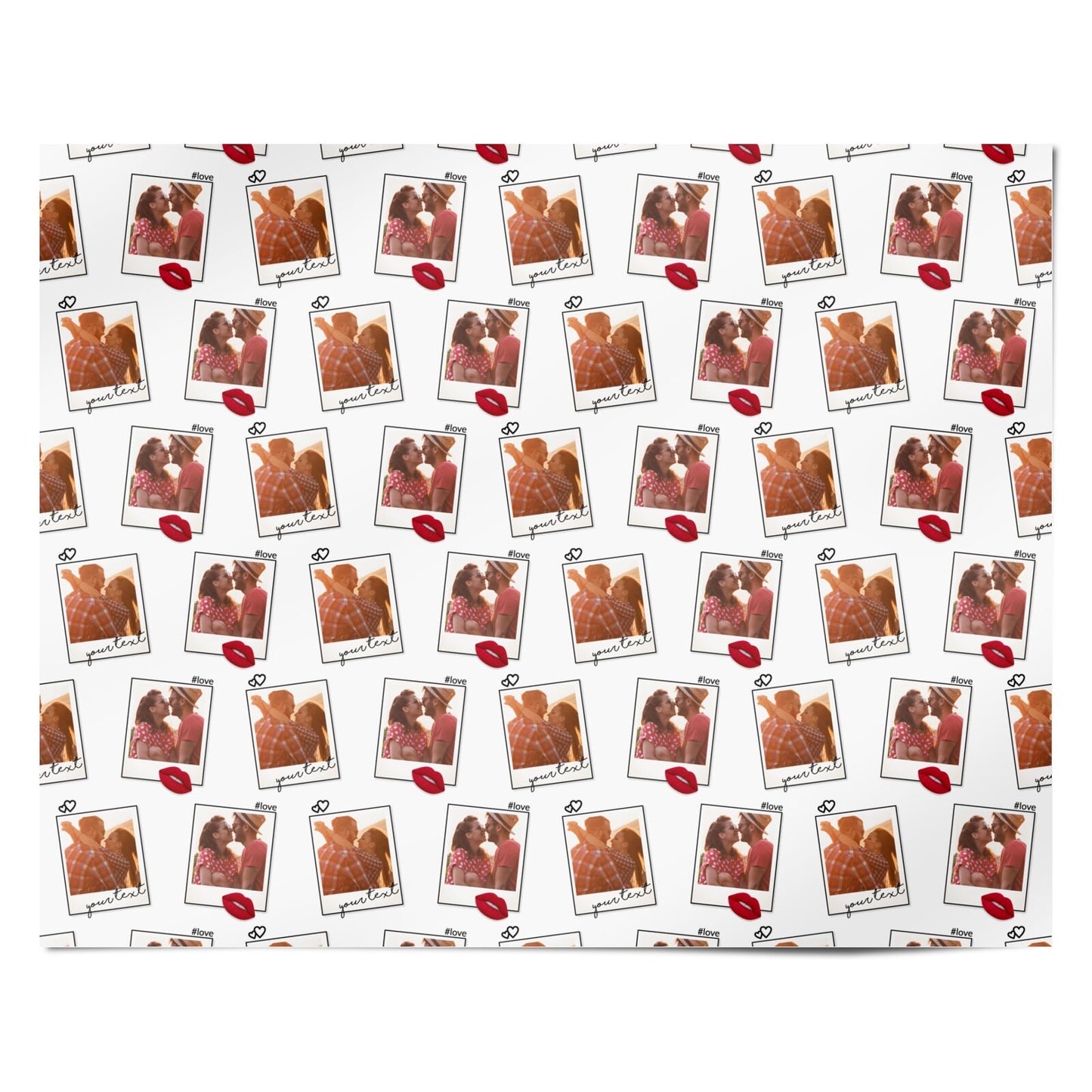 Romantic Pinboard Photo Montage Upload with Text Personalised Wrapping Paper Alternative