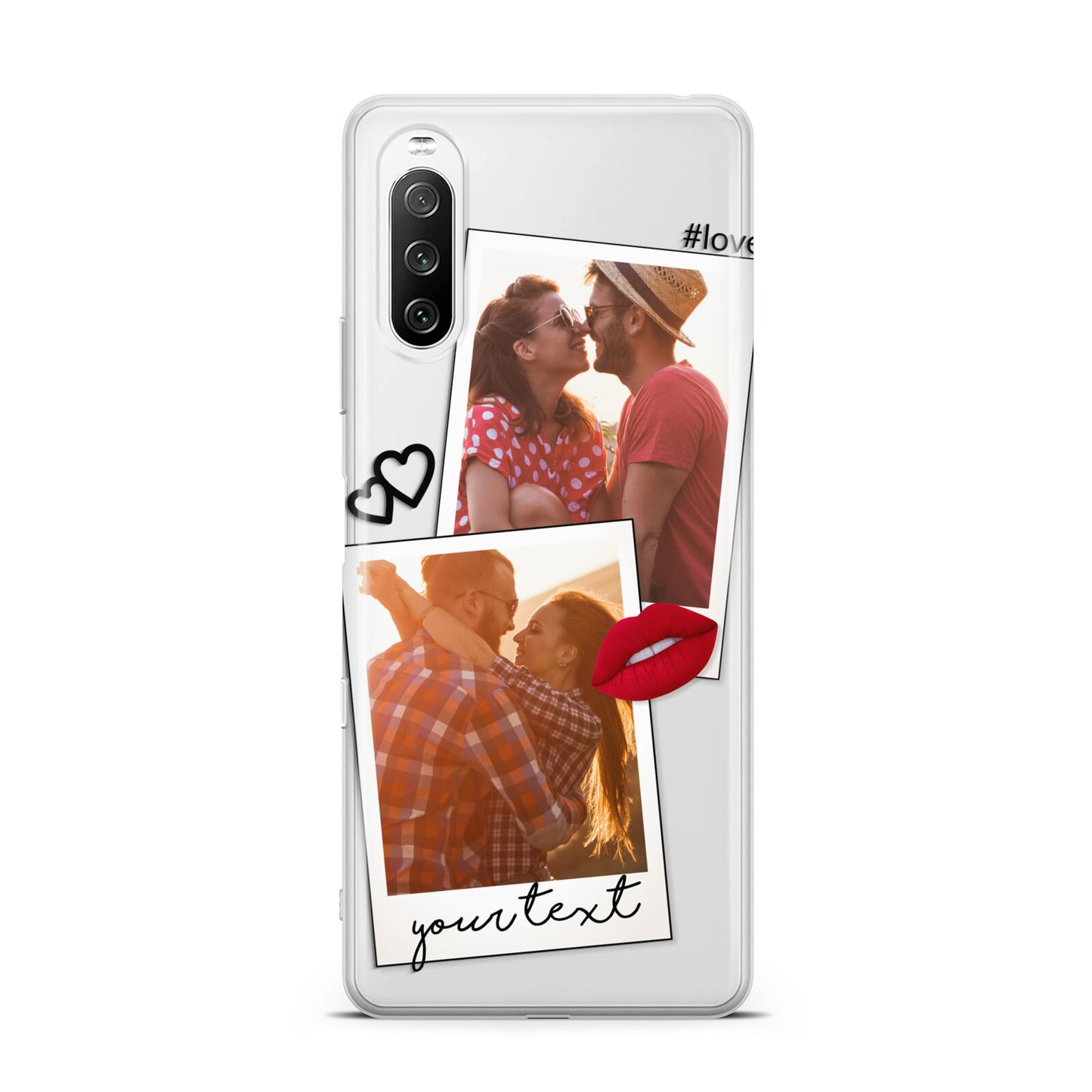 Romantic Pinboard Photo Montage Upload with Text Sony Xperia 10 III Case