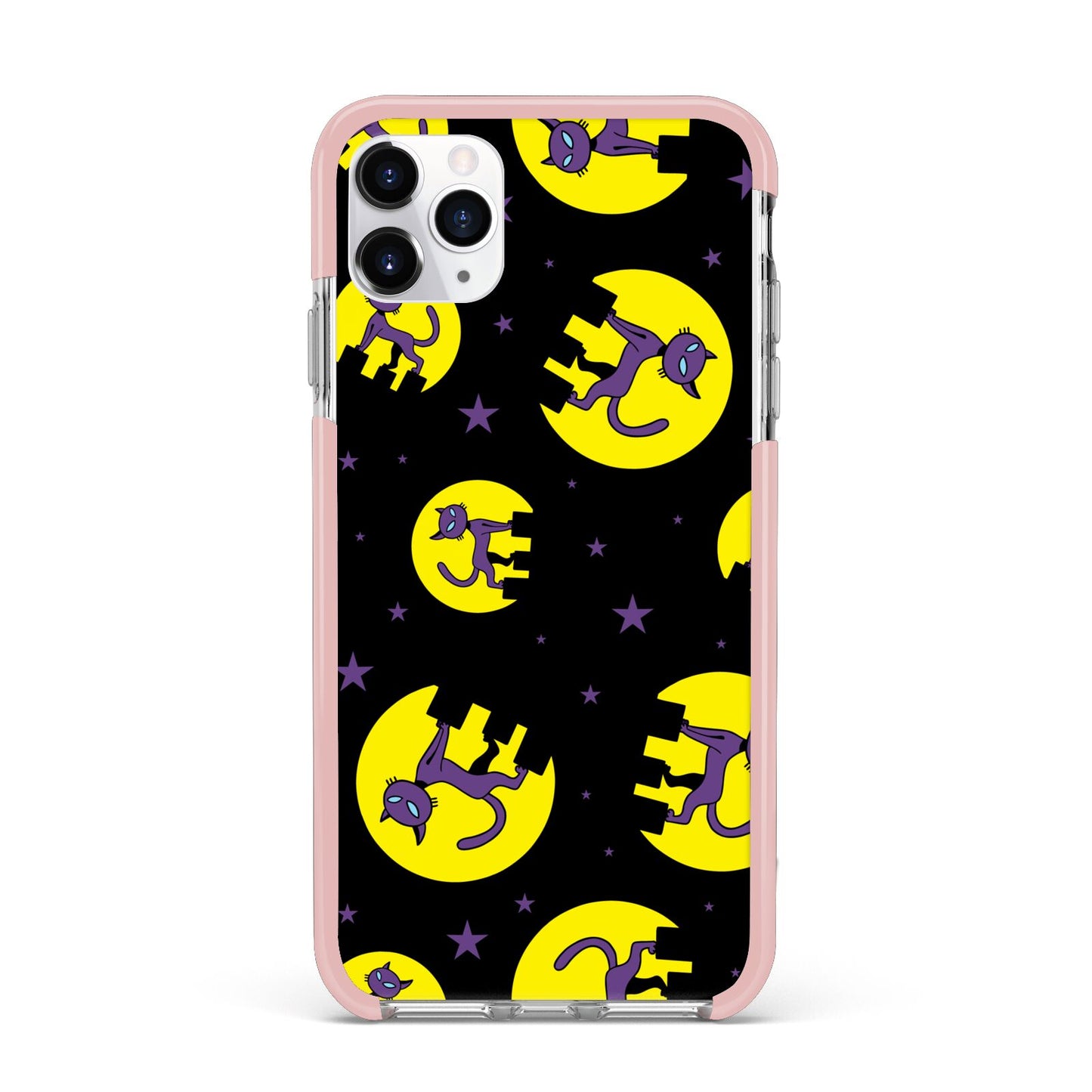 Rooftop Cats iPhone 11 Pro Max Impact Pink Edge Case