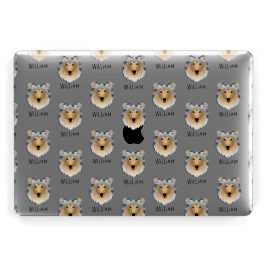 Rough Collie Icon with Name Apple MacBook Case