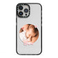 Round Photo Love Upload iPhone 13 Pro Max Black Impact Case on Silver phone
