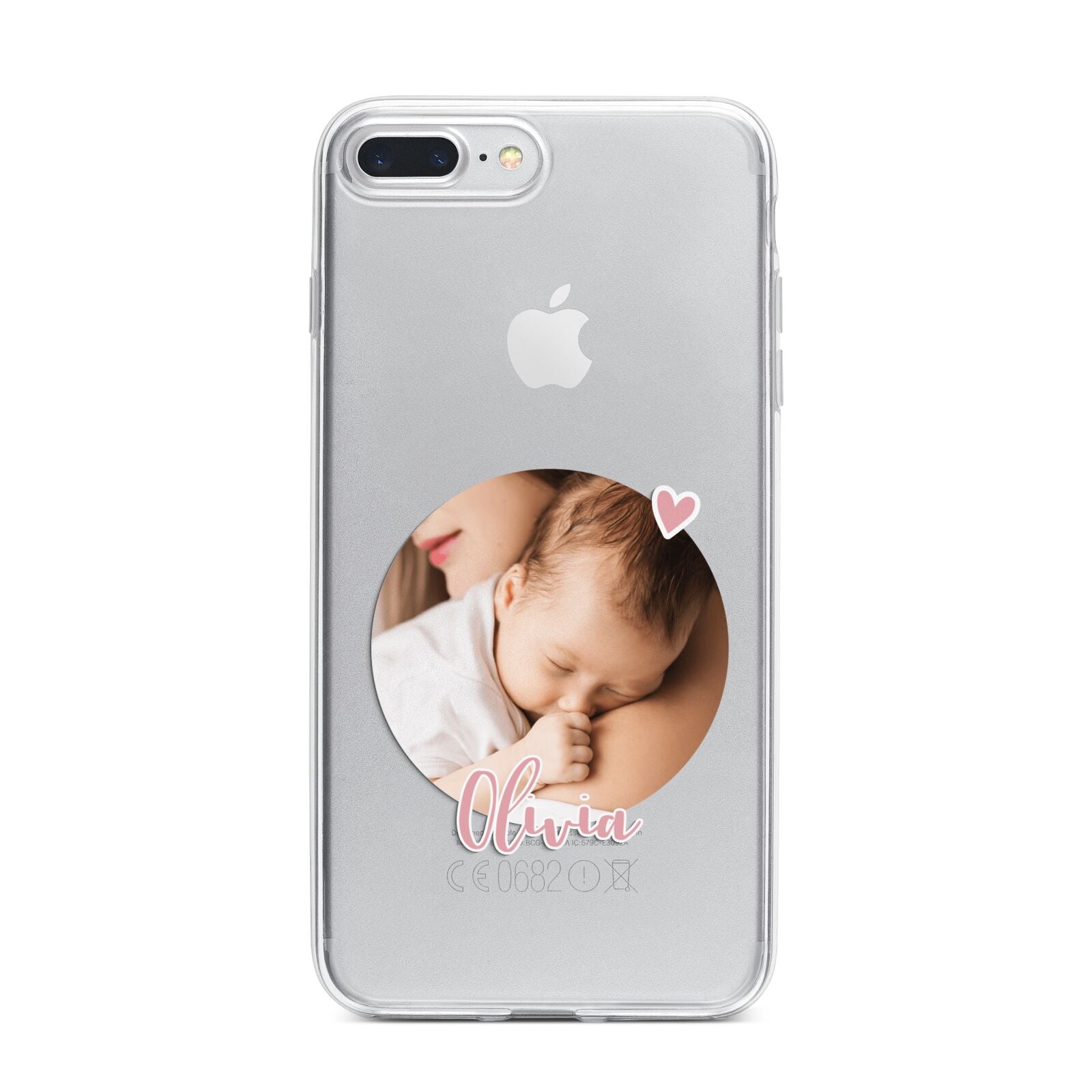 Round Photo Love Upload iPhone 7 Plus Bumper Case on Silver iPhone