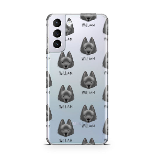 Schipperke Icon with Name Samsung S21 Plus Phone Case