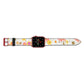 Seventies Floral Apple Watch Strap Landscape Image Red Hardware