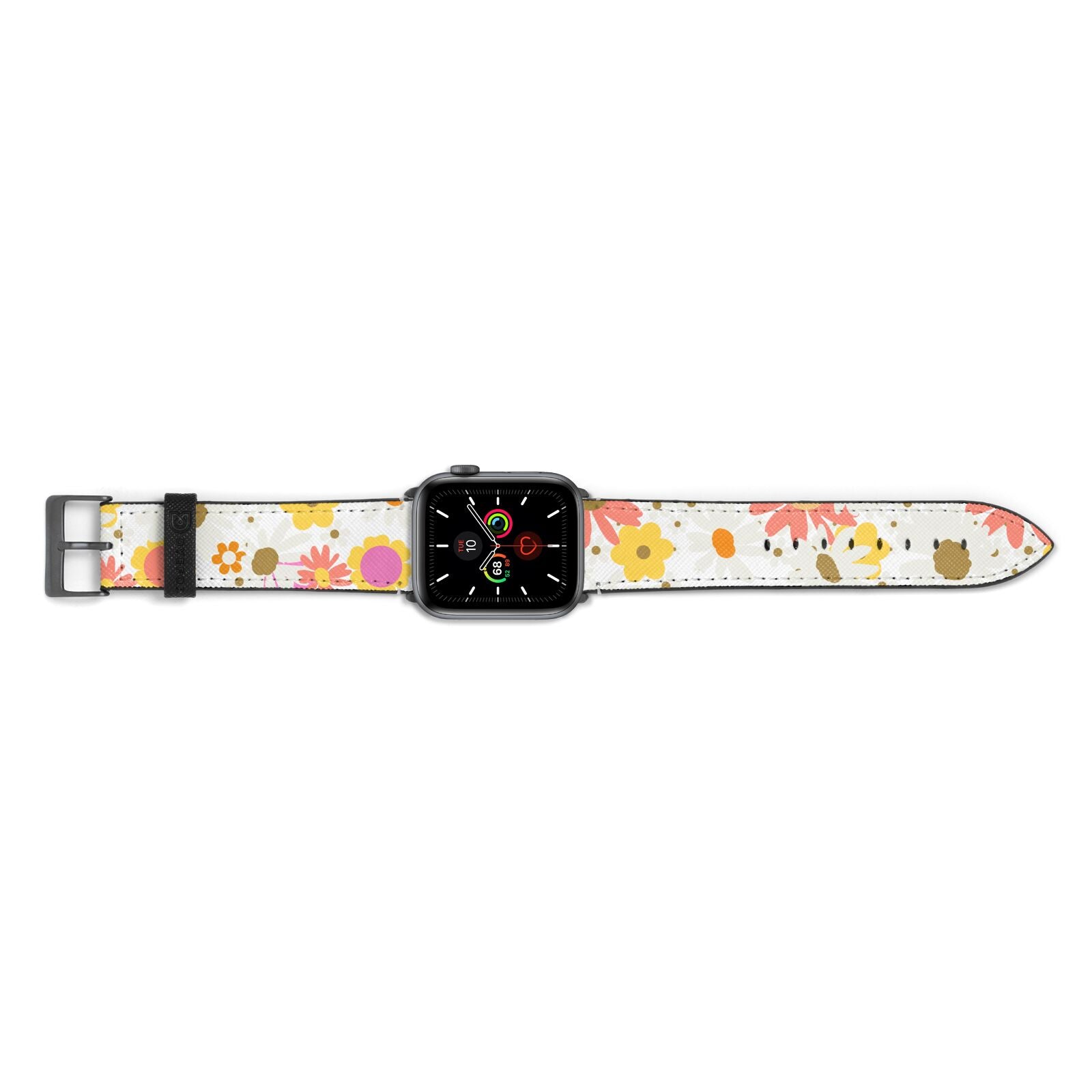 Seventies Floral Apple Watch Strap Landscape Image Space Grey Hardware