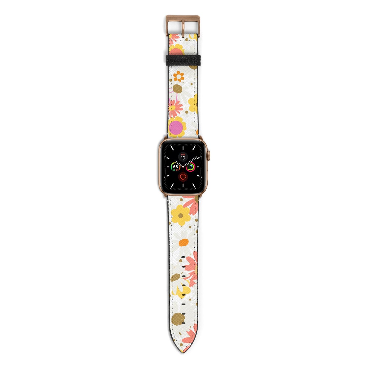 Seventies Floral Apple Watch Strap with Gold Hardware