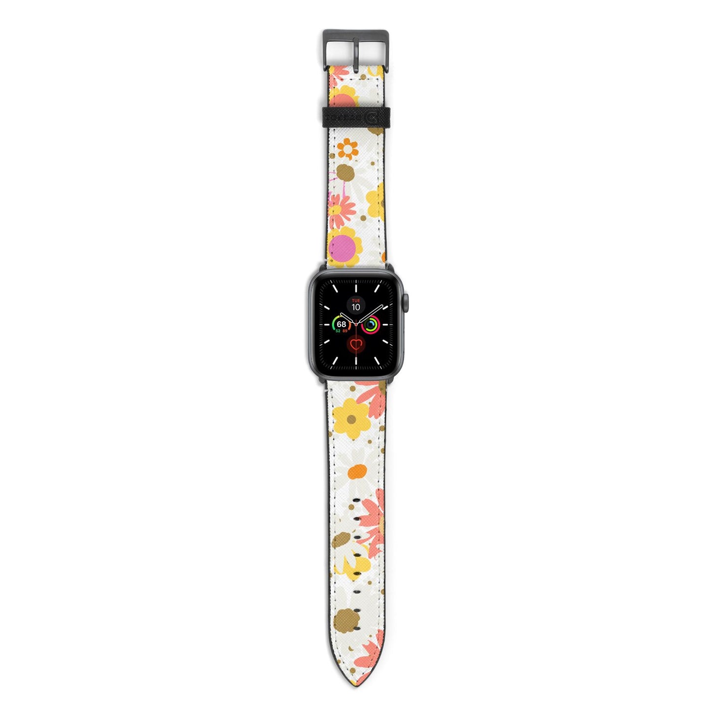 Seventies Floral Apple Watch Strap with Space Grey Hardware