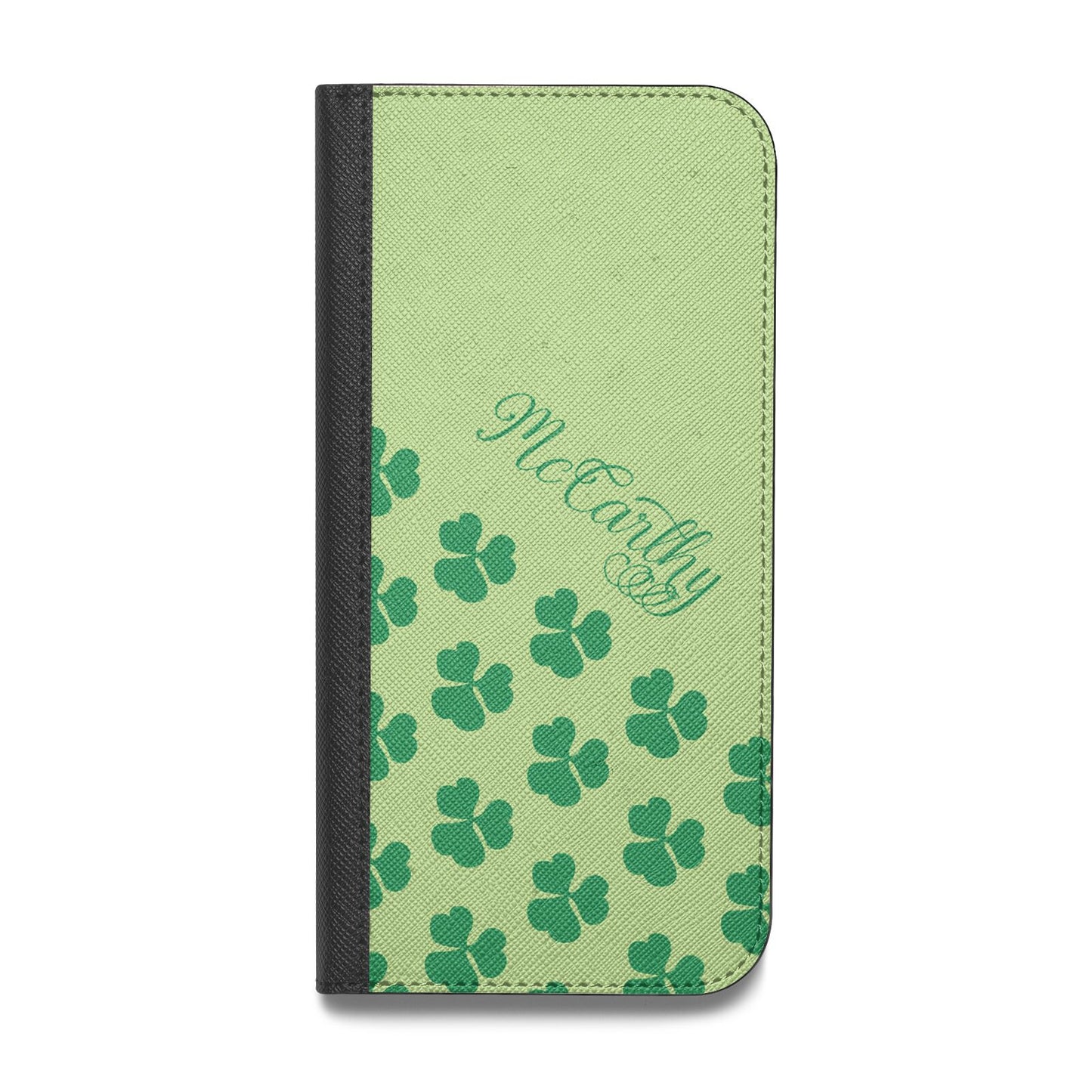 Shamrock Custom Name Vegan Leather Flip Samsung Case