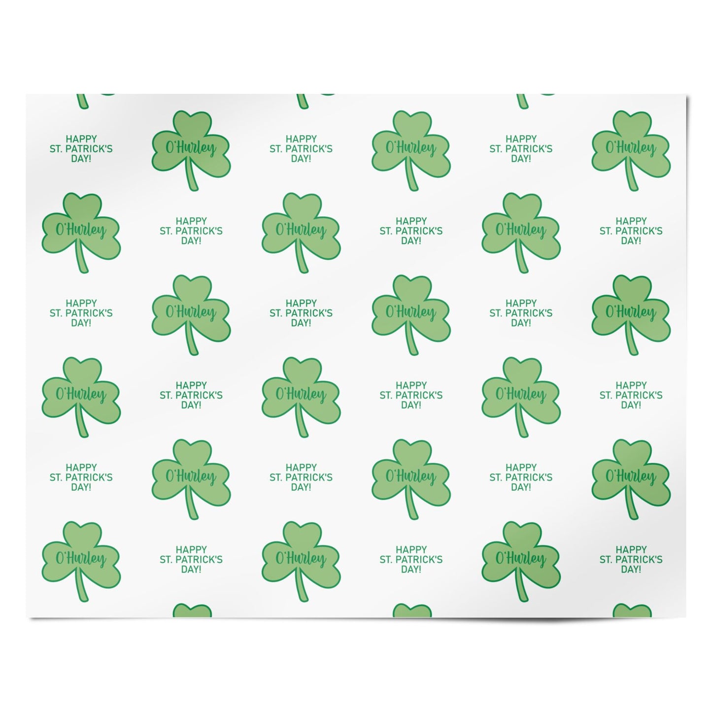 Shamrock with Name Personalised Wrapping Paper Alternative