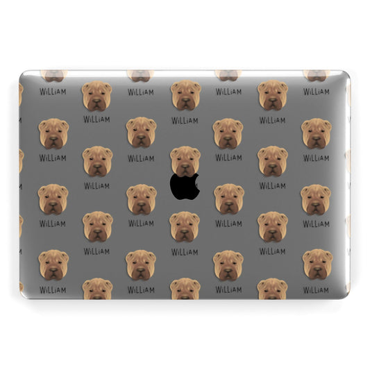 Shar Pei Icon with Name Apple MacBook Case