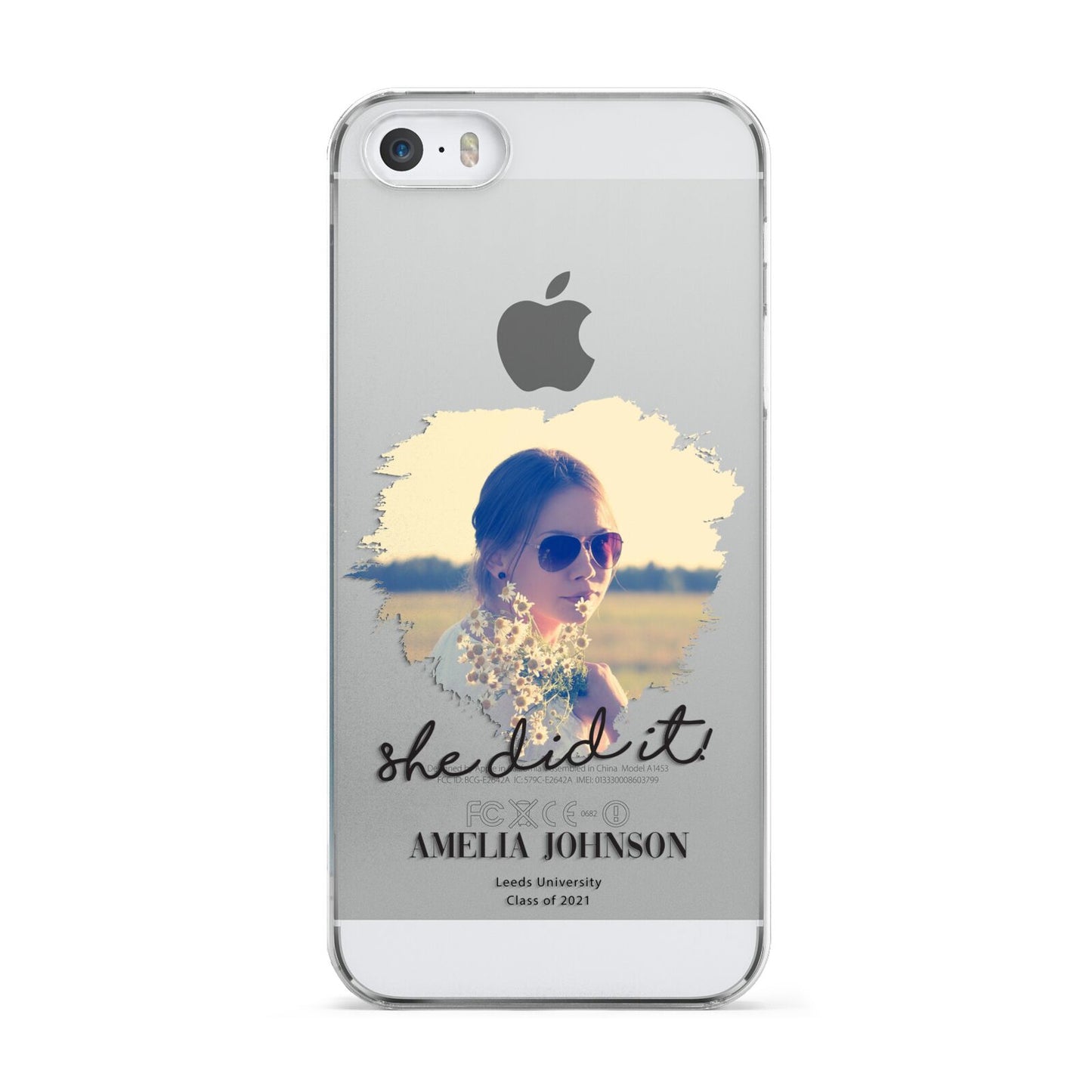 She Did It Graduation Photo with Name Apple iPhone 5 Case