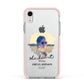 She Did It Graduation Photo with Name Apple iPhone XR Impact Case Pink Edge on Silver Phone