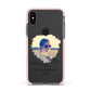 She Did It Graduation Photo with Name Apple iPhone Xs Impact Case Pink Edge on Black Phone