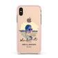 She Did It Graduation Photo with Name Apple iPhone Xs Impact Case Pink Edge on Gold Phone