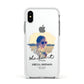 She Did It Graduation Photo with Name Apple iPhone Xs Impact Case White Edge on Silver Phone