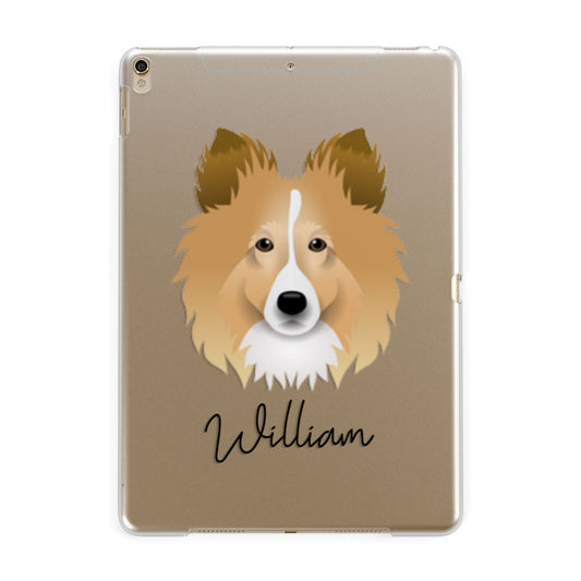 Shetland Sheepdog Personalised Apple iPad Gold Case