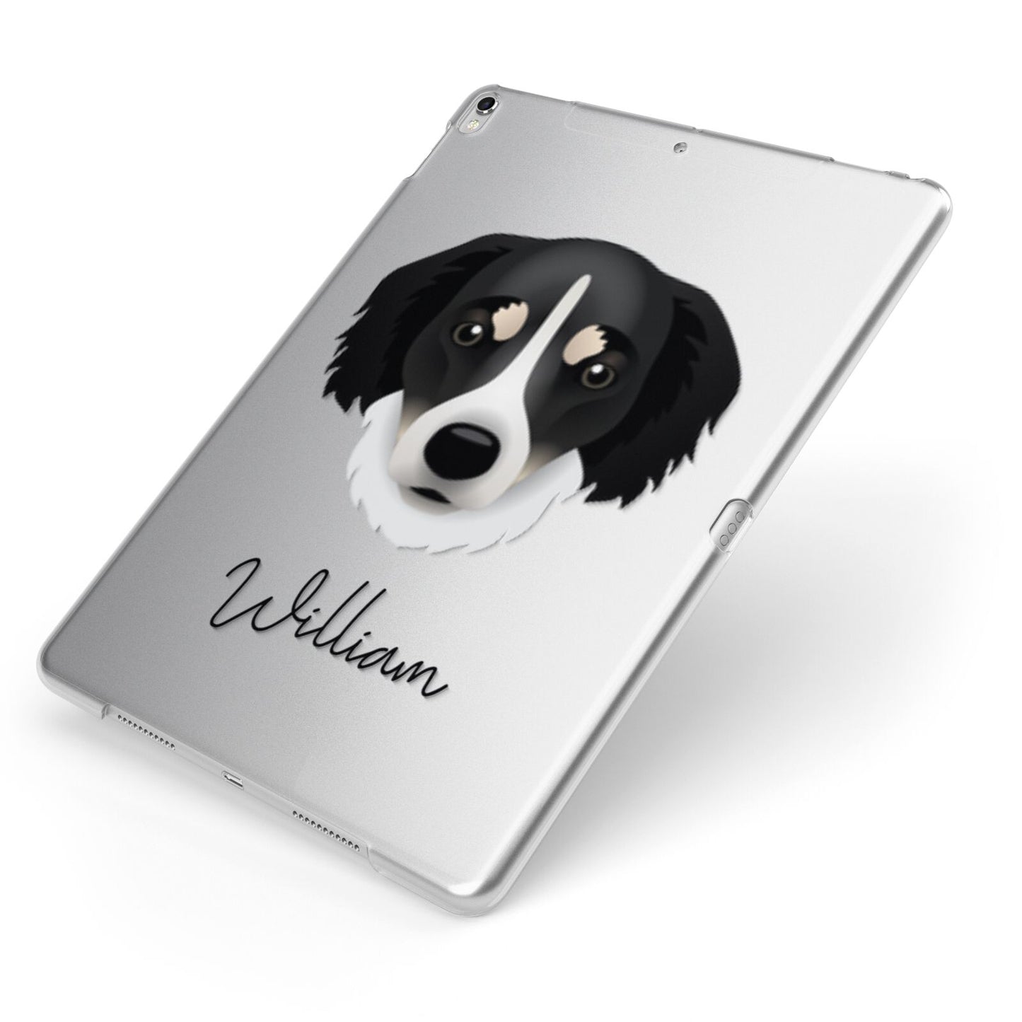 Siberian Cocker Personalised Apple iPad Case on Silver iPad Side View