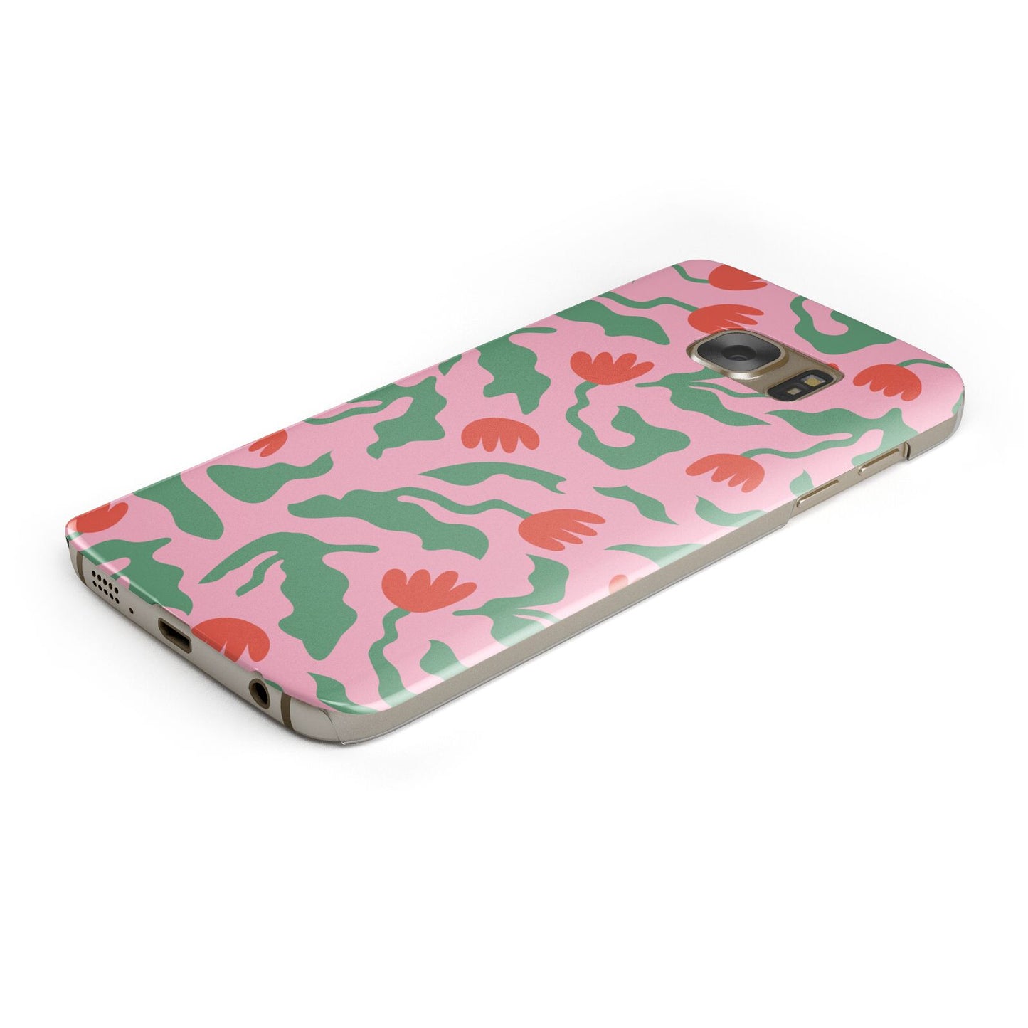 Simple Floral Protective Samsung Galaxy Case Angled Image