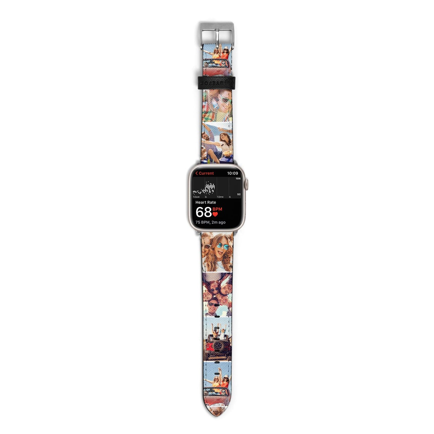 Six Photo Apple Watch Strap Size 38mm with Silver Hardware