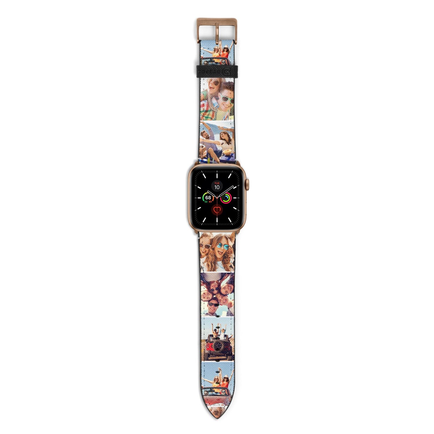 Six Photo Apple Watch Strap with Gold Hardware