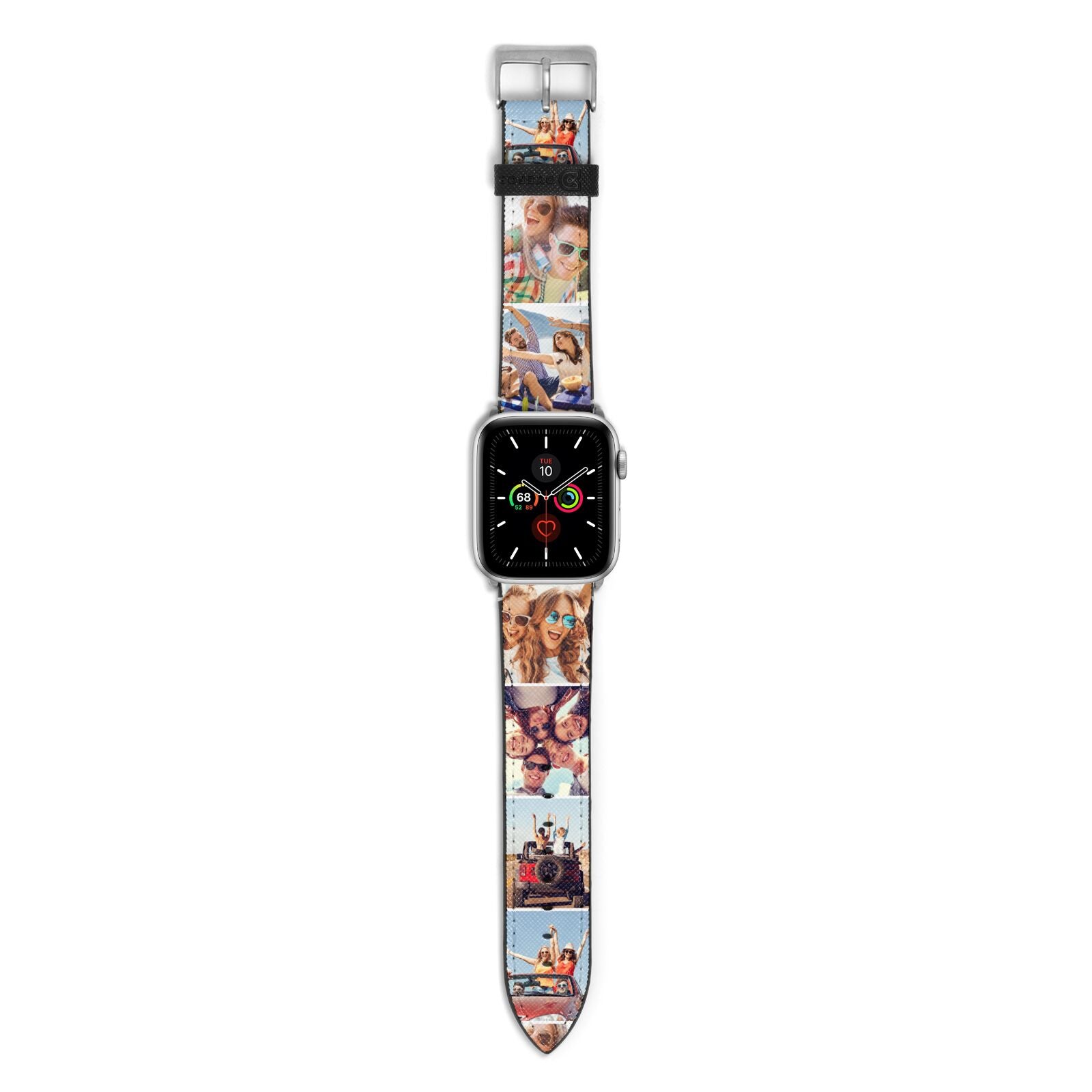 Six Photo Apple Watch Strap with Silver Hardware