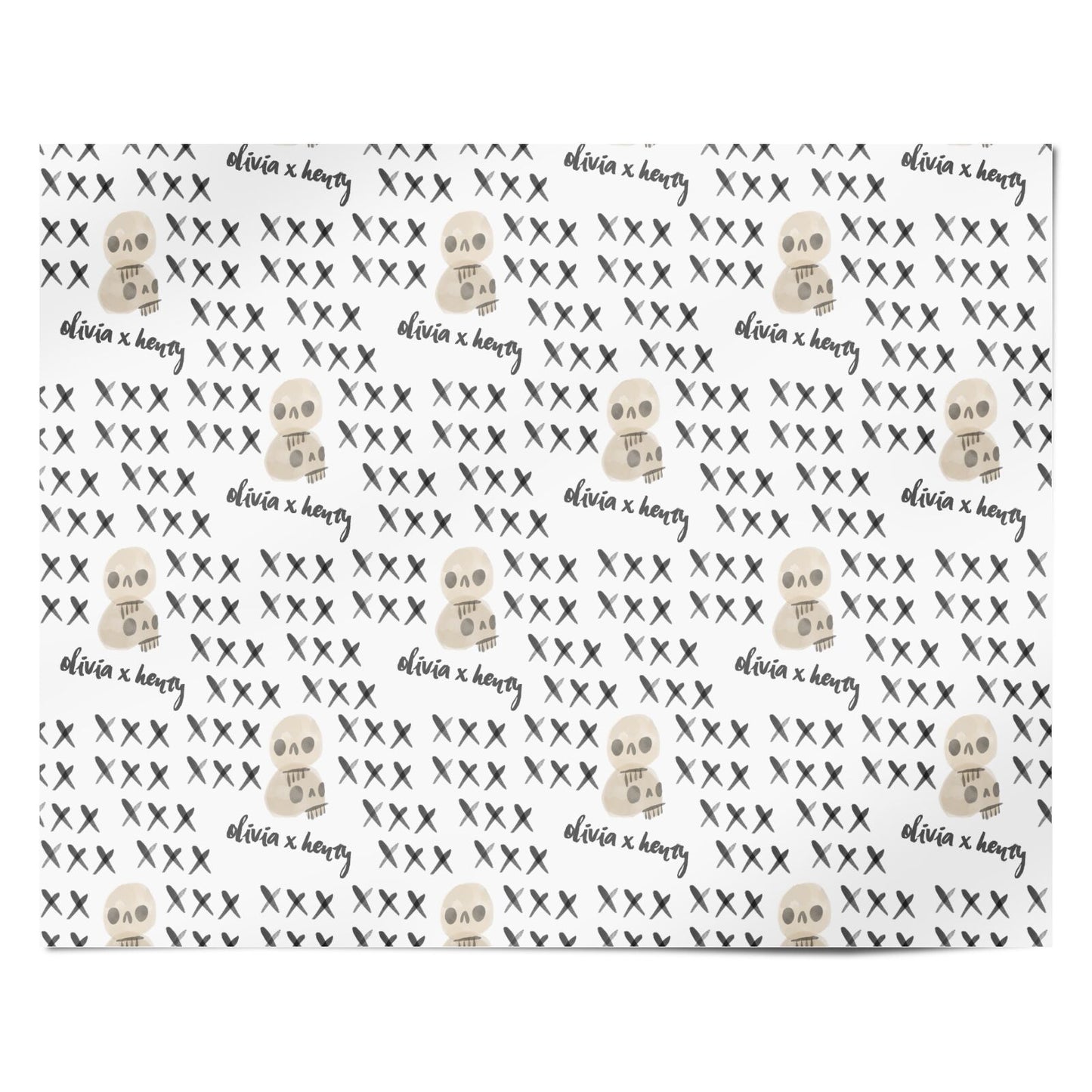 Skulls and Kisses Personalised Personalised Wrapping Paper Alternative