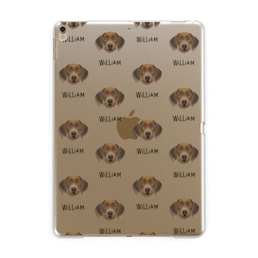 Slovakian Rough Haired Pointer Icon with Name Apple iPad Gold Case