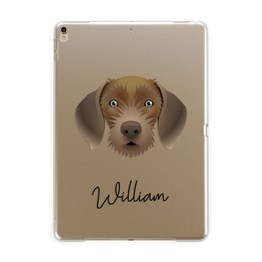 Slovakian Rough Haired Pointer Personalised Apple iPad Gold Case