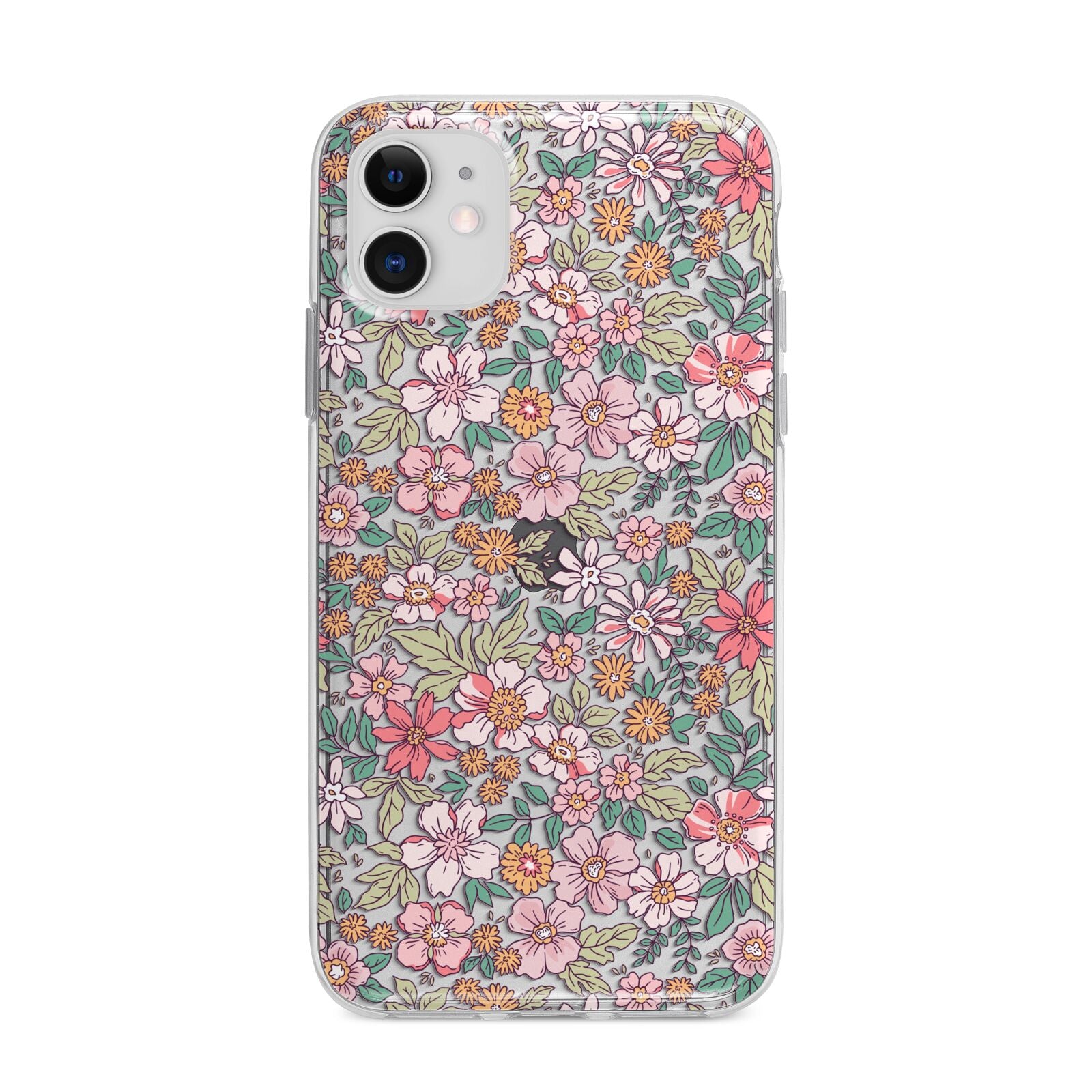 Small Floral Pattern Apple iPhone 11 in White with Bumper Case