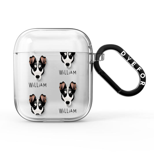 Smooth Collie Icon with Name AirPods Clear Case