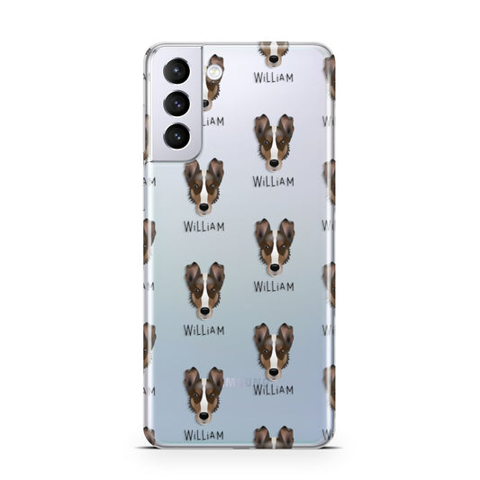 Smooth Collie Icon with Name Samsung S21 Plus Phone Case