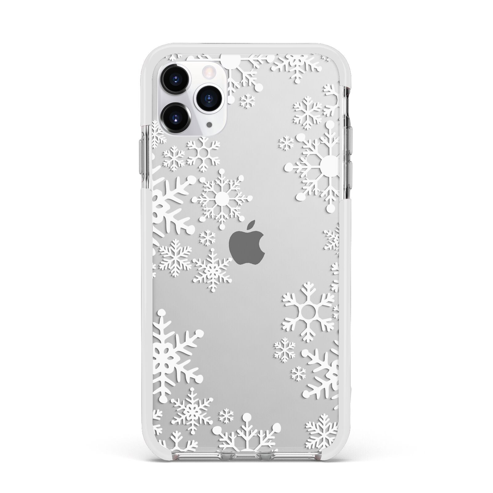 Snowflake Apple iPhone 11 Pro Max in Silver with White Impact Case