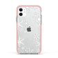 Snowflake Apple iPhone 11 in White with Pink Impact Case