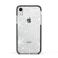 Snowflake Apple iPhone XR Impact Case Black Edge on Silver Phone