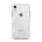 Snowflake Apple iPhone XR Impact Case White Edge on Silver Phone