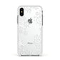 Snowflake Apple iPhone Xs Impact Case White Edge on Silver Phone