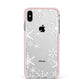 Snowflake Apple iPhone Xs Max Impact Case Pink Edge on Silver Phone