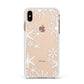 Snowflake Apple iPhone Xs Max Impact Case White Edge on Gold Phone