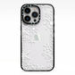 Snowflake iPhone 13 Pro Black Impact Case on Silver phone