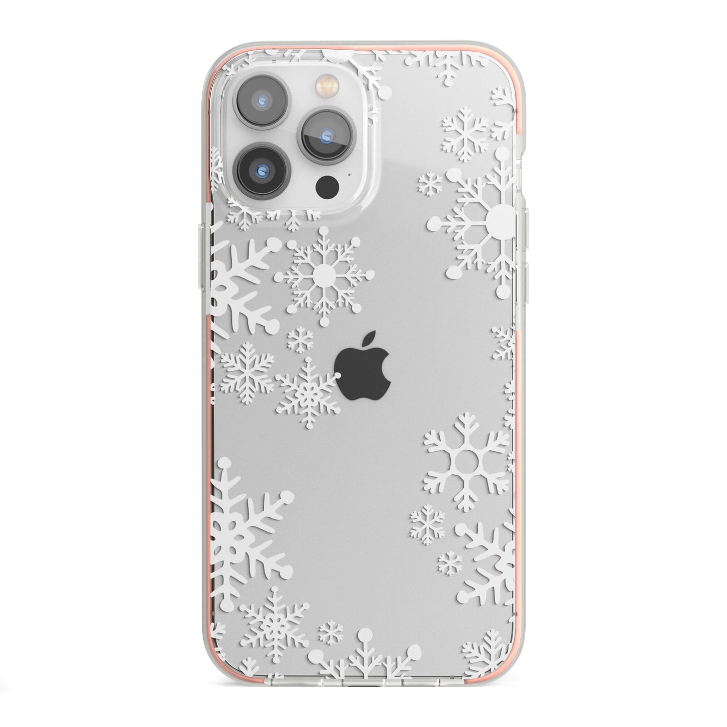 Snowflake iPhone 13 Pro Max TPU Impact Case with Pink Edges