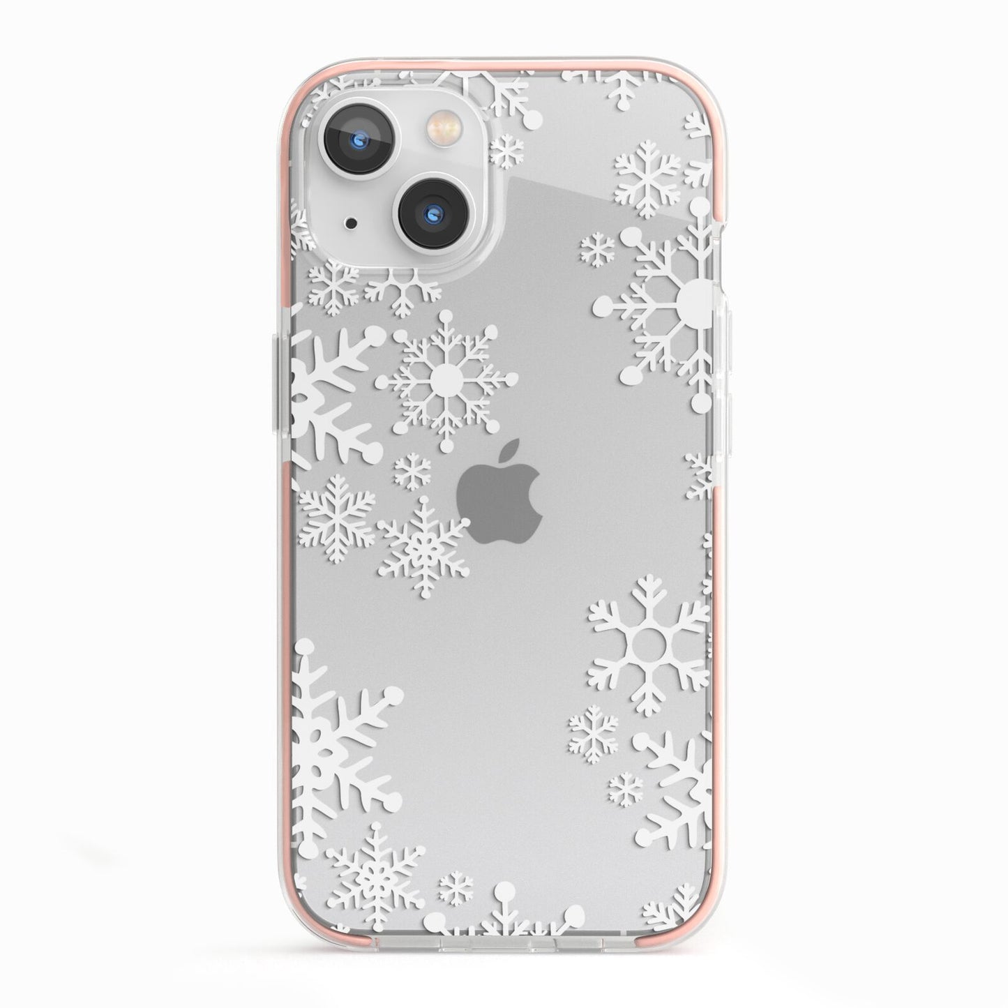 Snowflake iPhone 13 TPU Impact Case with Pink Edges